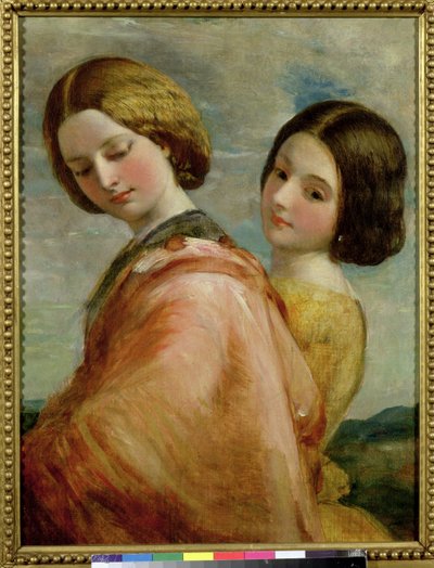 Two Young Women Walking by George Frederick Watts